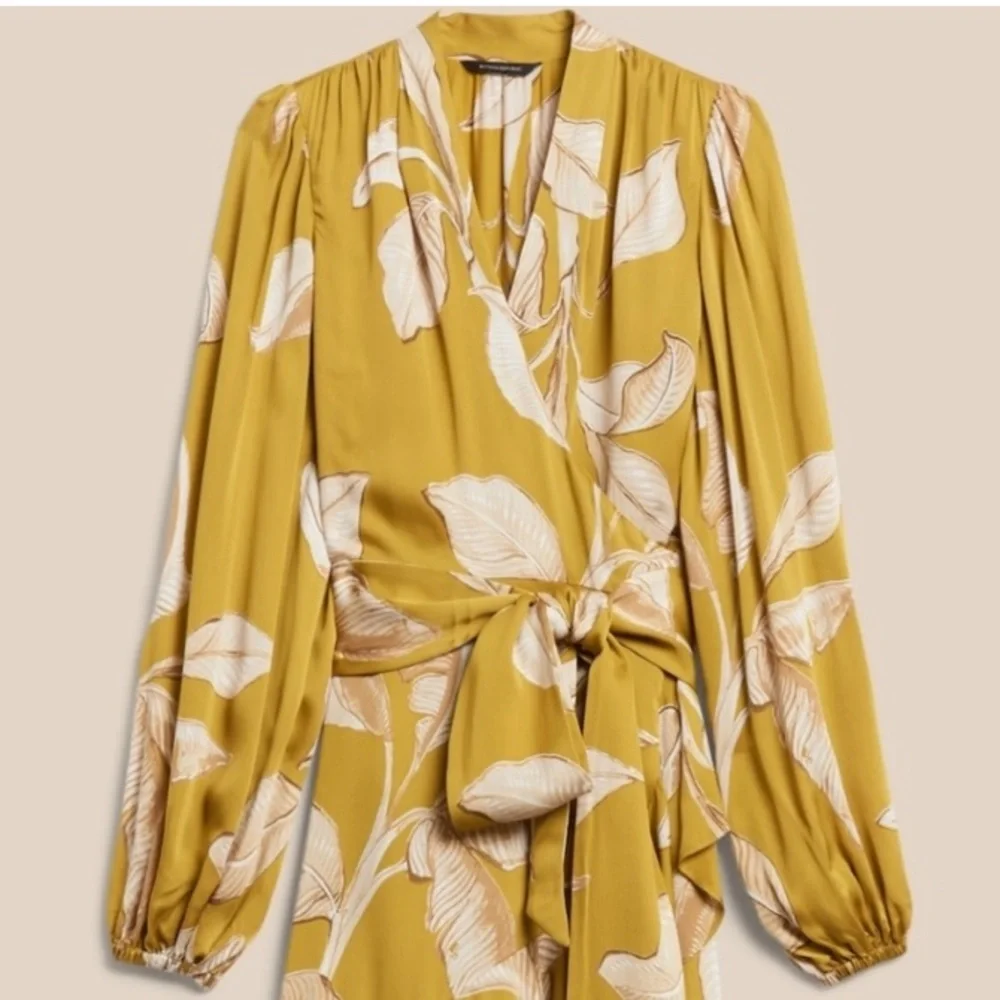 SEEKING Banana Republic Long Sleeve Maxi Wrap Dress XXL (NOT FOR SALE) - Picture 7 of 8